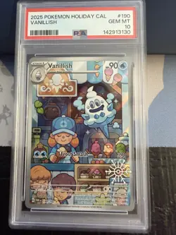 Pokemon Vanillish 190/182 Holiday Calendar Stamped Promo 2025 PSA 10 GEM MINT - Image 1