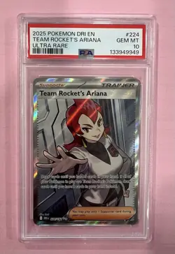 Team Rockets Ariana Ultra Rare Pokemon Destined Rivals 224/182 PSA 10 GEM MINT - Image 1