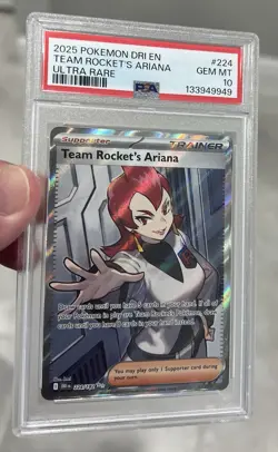 Team Rockets Ariana Ultra Rare Pokemon Destined Rivals 224/182 PSA 10 GEM MINT - Image 2