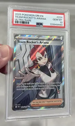 Team Rockets Ariana Ultra Rare Pokemon Destined Rivals 224/182 PSA 10 GEM MINT - Image 3