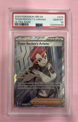 Team Rockets Ariana Ultra Rare Pokemon Destined Rivals 224/182 PSA 10 GEM MINT - Image 5