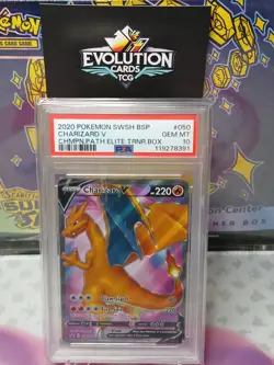 Pokemon TCG Charizard V SWSH050 - Champions Path Promo 2020 - PSA 10 - Image 1