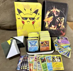 LOT Pokemon Collection Over 450 Pokemon Cards Binders Case All Great Condition - Image 1