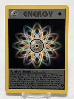 Rainbow Energy 80/82 Team Rocket 1st Edition Non Holo ~LP~ Pokemon TCG - Image 1