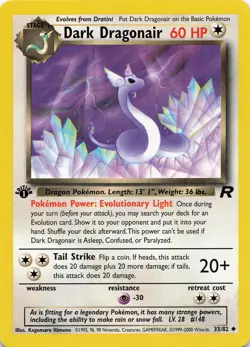 POKEMON Dark Dragonair #33/82 1st Edition Team Rocket NM - Image 1