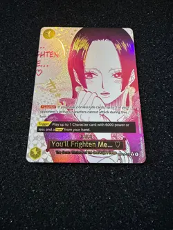 Bandai One Piece CCG You'll Frighten Me... Boa Hancock Event Card OP14-118 Holo - Image 1