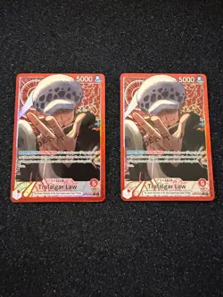 (2x) One Piece TCG English OP14-001 Trafalgar Law Leader Alt Art Parallel - Image 1