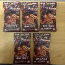 One Piece TCG OP-02 Paramount War Sleeved Booster Packs Sealed English LOT of 5 - Image 1