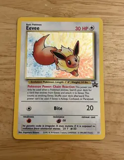 Pokemon Eevee Black Star Promo Card #11 - Holo Rare LP WOTC TCG (P17) - Image 1