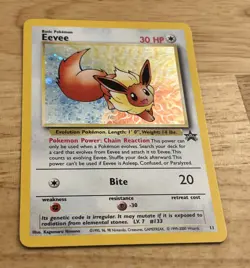 Pokemon Eevee Black Star Promo Card #11 - Holo Rare LP WOTC TCG (P17) - Image 3