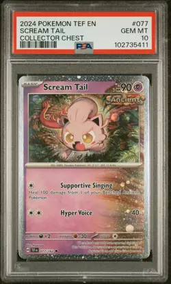 2024 POKEMON TEF EN-TEMPORAL FORCES COLLECTOR CHEST #077 SCREAM TAIL PSA 10 - Image 1
