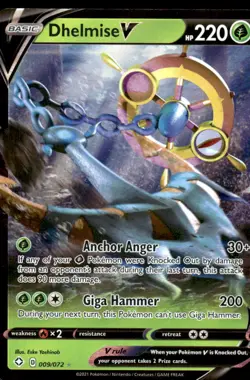 Pokemon TCG Shining Fates #009/072 Dhelmise V NM - Image 1