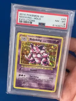 2016 Pokemon XY Nidoking Holo Evolutions #45 PSA 8 - Image 3