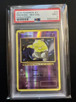 2016 Pokemon XY Evolutions Drowzee Reverse Foil Holo #49 PSA 9 - Image 1