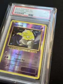 2016 Pokemon XY Evolutions Drowzee Reverse Foil Holo #49 PSA 9 - Image 3