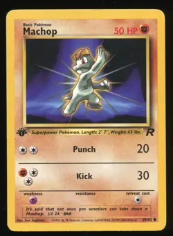 MACHOP 59/82 TEAM ROCKET 1ST EDITION POKEMON COMMON - Image 1