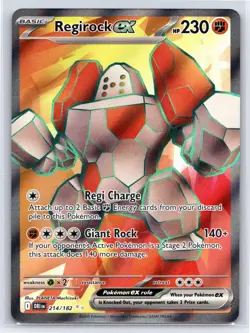 Regirock ex 214/182 - Pokemon Destined Rivals - Ultra Rare - NM - Image 1