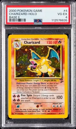2000 POKEMON GAME BASE II #4 CHARIZARD-HOLO PSA 4 - Image 1