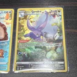 Pokemon TCG 2 Holo Cards Crown Zenith Bibarel GG25 + Goodra GG21 - Image 3