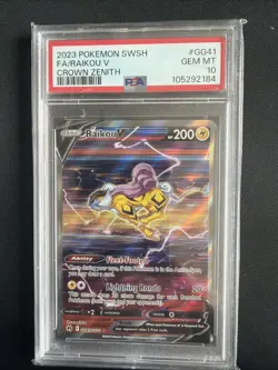 Raikou v Pokemon TCG Crown Zenith Holo Full Art Ultra Rare Card GG41/GG70 PSA 10 - Image 1