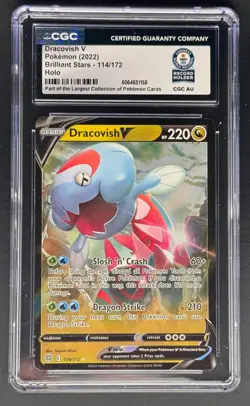 Dracovish V Full Art CGC GWR Gray Brothers 2022 Pokemon SWSH Brilliant Stars 114 - Image 1