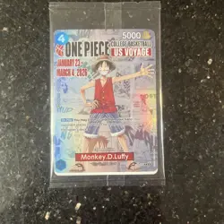 One Piece P-055 Monkey D. Luffy U.S. Voyage College Basketball Promo Card-SEALED - Image 1