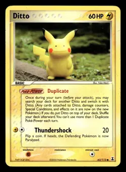 Ditto 63/113 Common Ex Delta Species Pokemon Card - Image 1