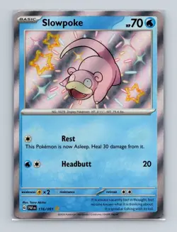 Slowpoke 136 2024 Pokemon Paldean Fates Shiny Rare Holo Card NM+ - Image 1