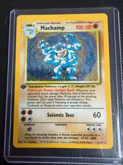 Pokemon Machamp 8/102 Holo Rare 1st Edition Base Set Deck Exclusive - LP - Image 1