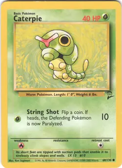 Caterpie 68/130 Common Base Set 2 Pokemon LP - Image 1