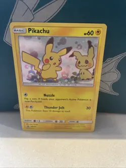 Pokemon Card Pikachu SM162 Sun & Moon Holo Black Star Promo Team Up Played 2 - Image 1