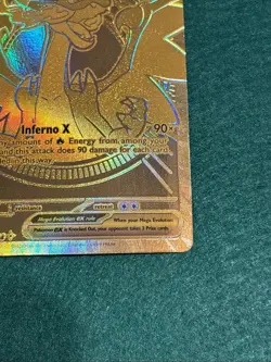 Phantasmal Flames Mega Charizard X Ex Mega Hyper Rare Gold Pokemon Card 130/094 - Image 4