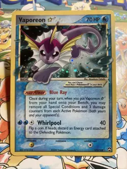 Vaporeon Gold Star EX Power Keepers Pokemon Card TCG 102/108 - Image 1