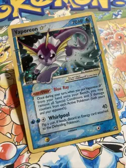 Vaporeon Gold Star EX Power Keepers Pokemon Card TCG 102/108 - Image 2