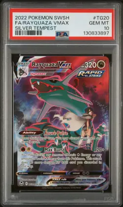 2022 POKEMON SWORD & SHIELD SILVER TEMPEST #TG20 FULL ART/RAYQUAZA VMAX PSA 10 - Image 1