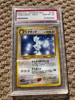 Pokemon Japanese Neo Genesis 176 Togetic Holo PSA 10 Gem Mint Togechikku SWIRL - Image 1