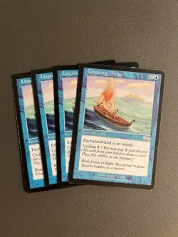 X4 Lingering Mirage - Urza's Saga: #84, Magic: The Gathering MP Playset Blue - Image 1