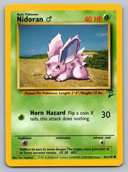Pokemon TCG Base Set 2 Nidoran M 083/130 - Image 1
