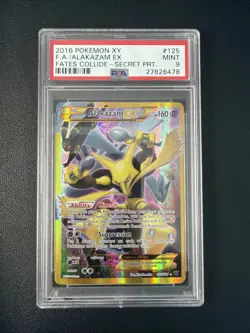 Pokemon Alakazam EX Full Art Secret Rare Gold Fates Collide #125 - PSA 9 Mint - Image 1