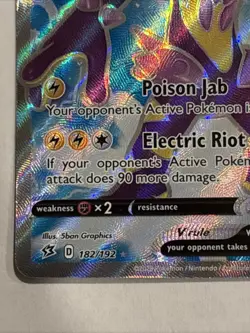 Pokemon TCG Toxtricity V 182/192 Rebel Clash Full Art Ultra Rare Holo - Image 5