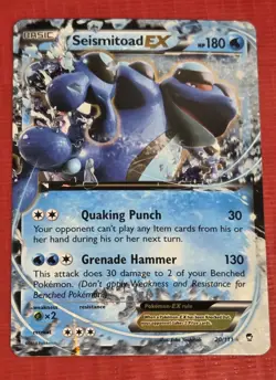 Pokemon TCG Seismitoad EX 20/111 Furious Fists Ultra Rare Full Art Near Mint - Image 1