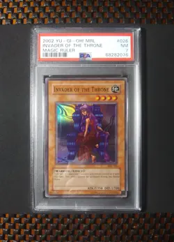 2002 YU-GI-OH! Magic Ruler Unlimited SR #MRL-026 Invader of the Throne NM PSA 7 - Image 4