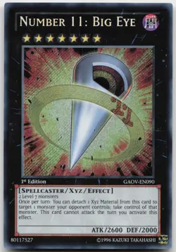Number 11: Big Eye GAOV-EN090 Secret Rare 1st Edition NM Yugioh - Image 2