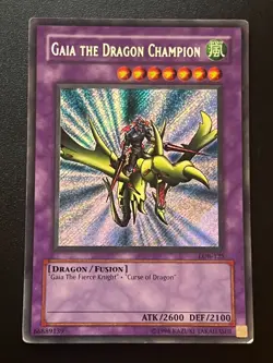 Gaia the Dragon Champion LOB-125 Secret Rare Unlimited Heavy Play Yugioh - Image 1