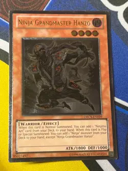 Ninja Grandmaster Hanzo ORCS-EN029 Ultimate Rare UNL EURO Near Mint Yugioh - Image 2