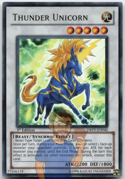 Thunder Unicorn DREV-EN040 Ultimate Rare 1st Edition NM Yugioh - Image 1