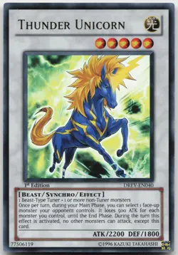 Thunder Unicorn DREV-EN040 Ultimate Rare 1st Edition NM Yugioh - Image 2