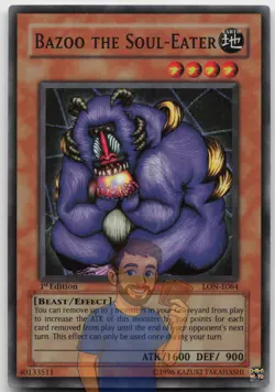 Bazoo the Soul-Eater LON-E064 Super Rare 1st Edition LP Yugioh - Image 1