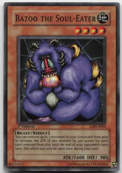 Bazoo the Soul-Eater LON-E064 Super Rare 1st Edition LP Yugioh - Image 2