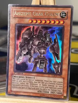 Ancient Gear Golem TLM-EN006 Ultra Rare 1st Edition EURO Light Play+ Yugioh - Image 1